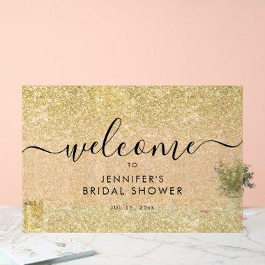 Modern Faux Glitter  Welcome GOLD Acrylic Sign