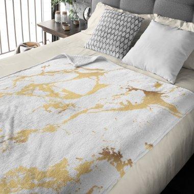 Modern Faux Gold Abstract Pattern Fleece Blanket