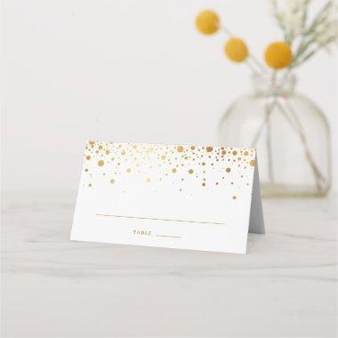 Modern Faux Gold Foil Confetti Dots Wedding Place Invitations