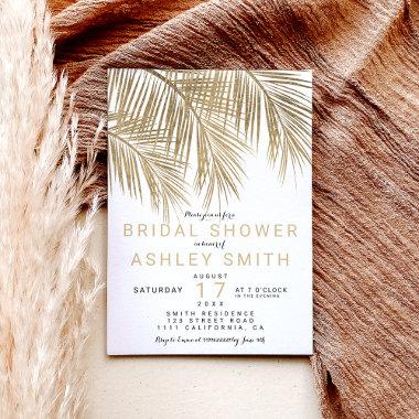 Modern faux gold palm tree Bridal shower Invitations