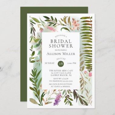 Modern Fern Greenery Bridal Shower Invitations