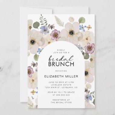 Modern Floral Bridal Brunch Invitations