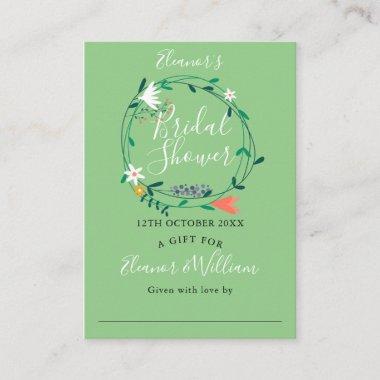 Modern Floral Bridal Shower Display Invitations and Tag