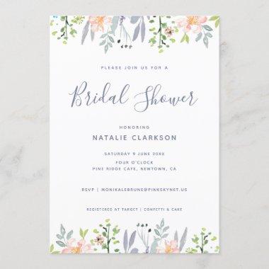 Modern floral bridal shower Invitations