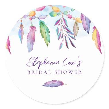 Modern Floral Classic Round Sticker