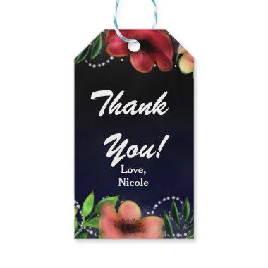 Modern Floral Glow Chic Evening Party Favor Gift Tags
