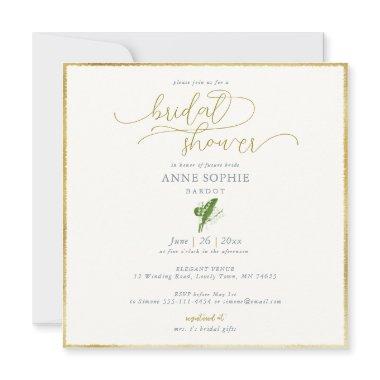 Modern Floral Lily Valley Gold Frame