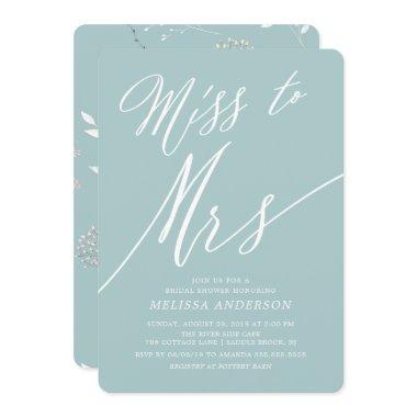 Modern Floral Miss to Mrs Bridal Shower Invitations