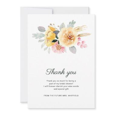 Modern Floral Pastel Bridal Shower Thank You Invitations