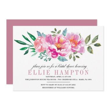 Modern Floral Purple Bridal Shower Invitations