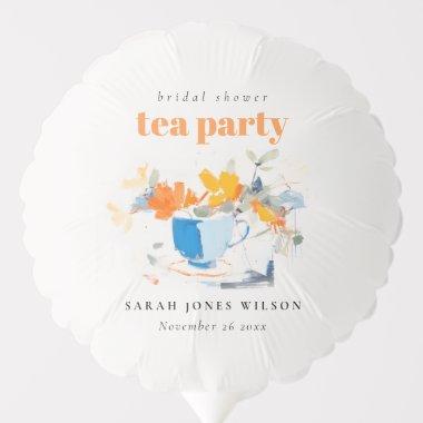 Modern Floral Tea Cup  Tea Party Balloon