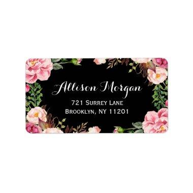 Modern Floral Wrapping Classy and Romantic Label