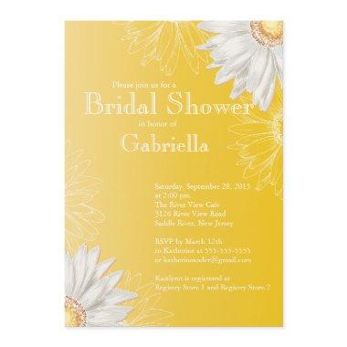 Modern Floral Yellow Daisy Bridal Shower Invitations