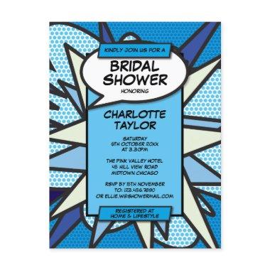 Modern Fun  Comic Book Blue Invitation Post