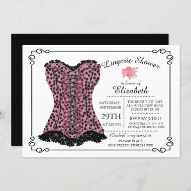 Modern & Fun Lingerie Bridal Shower Invitations