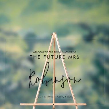 Modern FUTURE MRS  Welcome Black Acrylic Sign