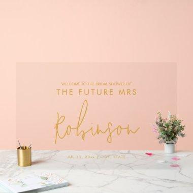 Modern FUTURE MRS  Welcome Gold Acrylic Sign