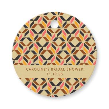 Modern Geometric Black Yellow Custom  Favor Tags