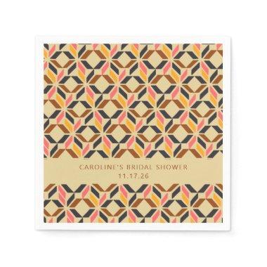 Modern Geometric Black Yellow Custom  Napkins