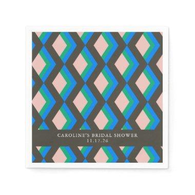Modern Geometric Blue Green Custom  Napkins