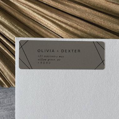 Modern Geometric | Charcoal Return Address Label