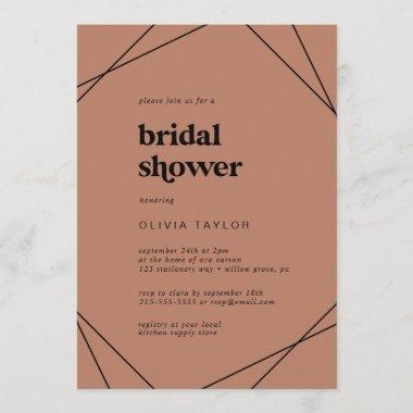 Modern Geometric | Copper Bridal Shower Invitations