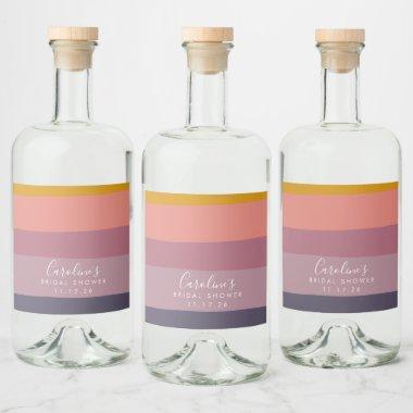 Modern Geometric Dusty Lilac Custom Bridal Shower Liquor Bottle Label