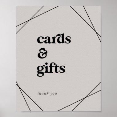 Modern Geometric | Gray Invitations and Gifts Sign