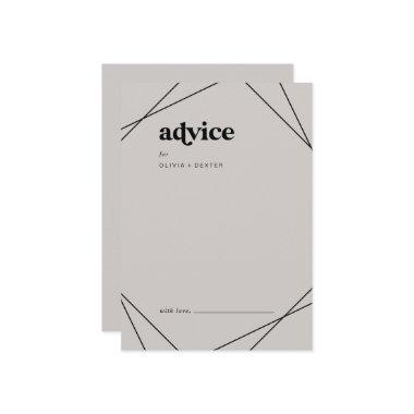 Modern Geometric | Gray Wedding Advice Card