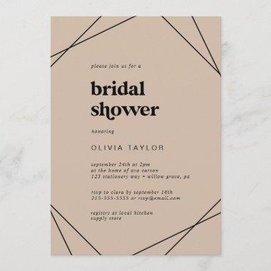 Modern Geometric | Orange Bridal Shower Invitations