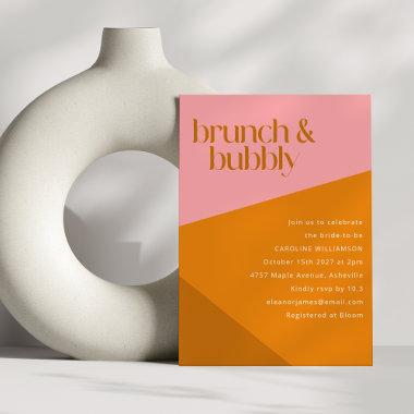 Modern Geometric Pink Orange Rust Bridal Shower Invitations