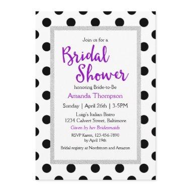 Modern Girly Chic Dots Bridal Shower Invitations