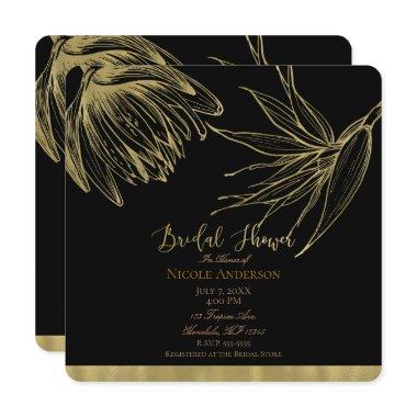 Modern Glam Gold & Black Tropical