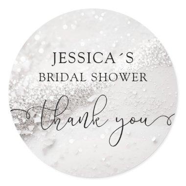 Modern Glamour Glitter Classic Round Sticker