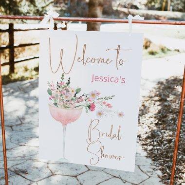 Modern Glass Wildflower  Welcome Sign