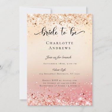 Modern, Glitter Bride to be Einladung Invitations