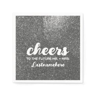 Modern Glitter Glam Sparkle Future Mrs. Cheers Napkins