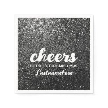 Modern Glitter Glam Sparkle Future Mrs. Cheers Napkins