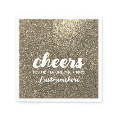 Modern Glitter Glam Sparkle Future Mrs. Cheers Napkins