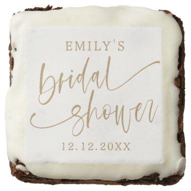 Modern Gold Calligraphy Bridal shower Favor Brownie