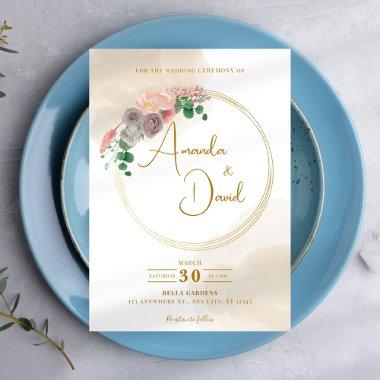 Modern Gold Circle Floral Wedding