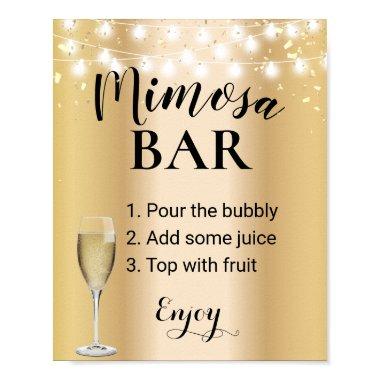 Modern Gold Confetti Mimosa Bar Sign