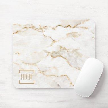 Modern Gold Effect Marble Pattern Mouse Pad