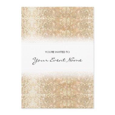 Modern Gold Faux Sequins Festive Party Invitations