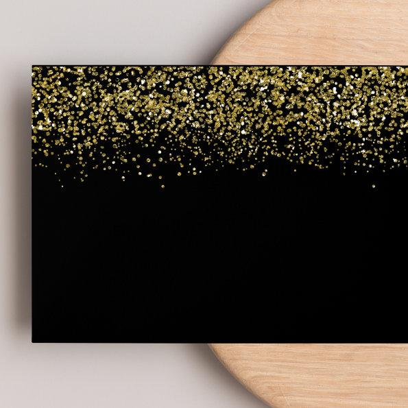 Modern Gold Glitter Black Elegant Envelope