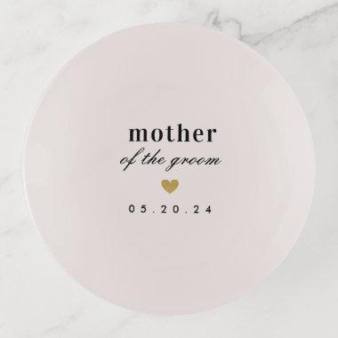 Modern Gold Heart Mother of the Groom Gift Trinket Tray