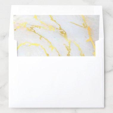Modern Gold Marble Glam Golden Wedding Elegant Envelope Liner