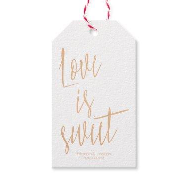 Modern Gold Rose "Love is sweet" Wedding Favor Tag