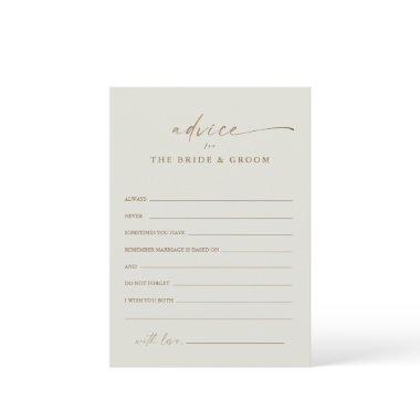Modern Gold Script Boho Wedding Advice Card