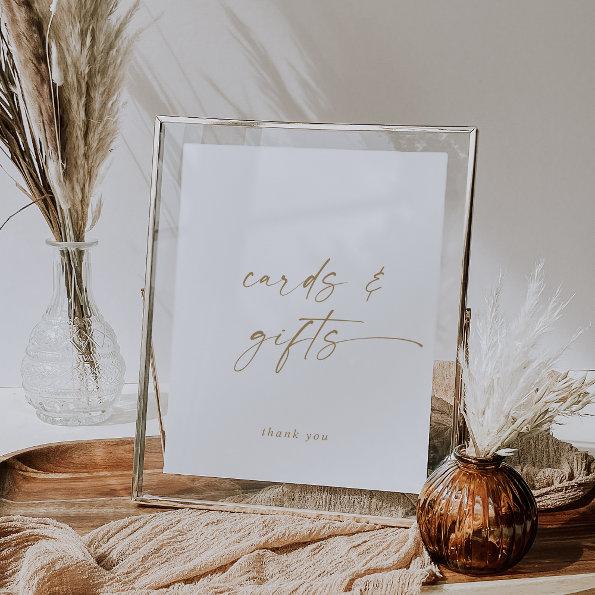 Modern Gold Script Invitations and Gifts Sign